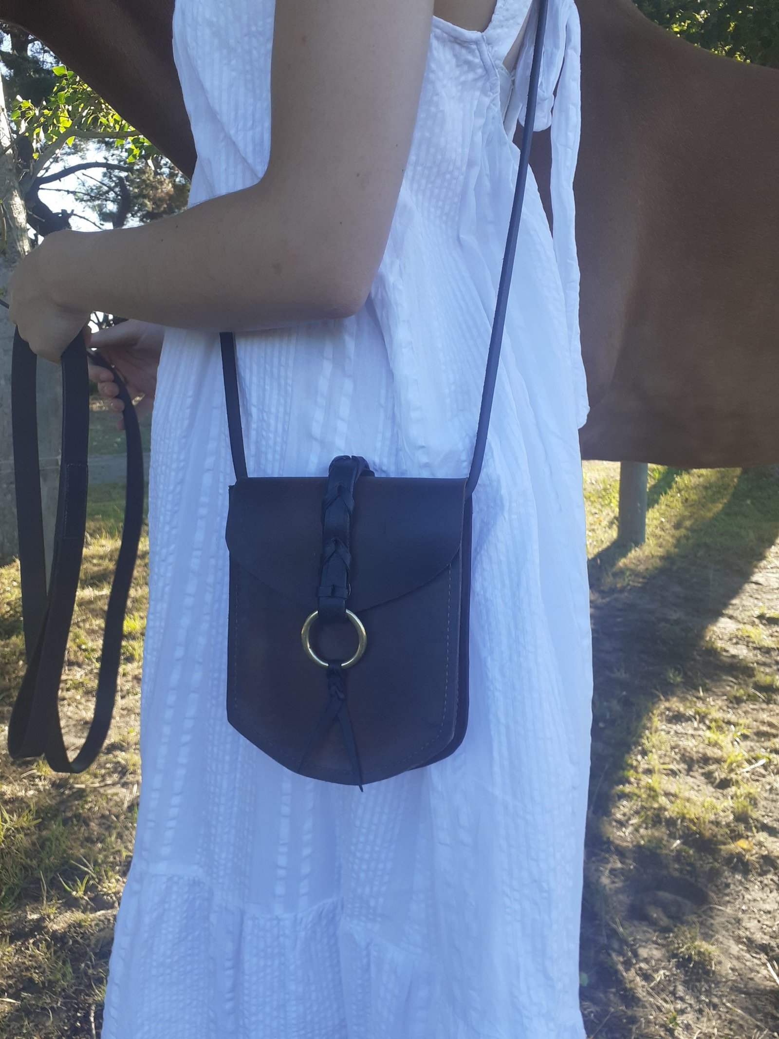 Vintage Leather Crossbody Handbag - The Shetland - front view