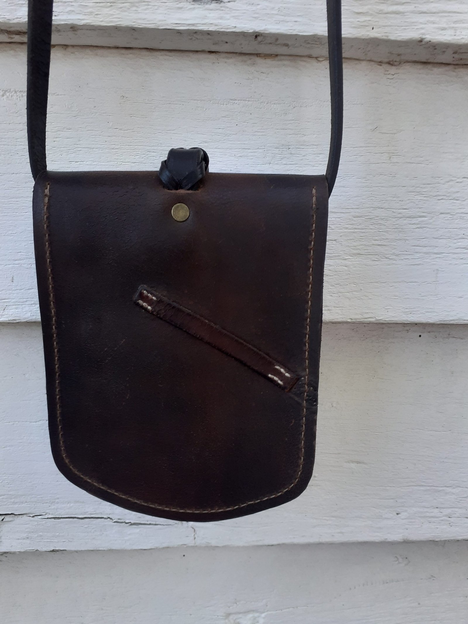 Vintage Leather Crossbody Handbag - The Shetland - rear view