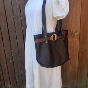 New Leather Tote Bag - Tack Tote Black